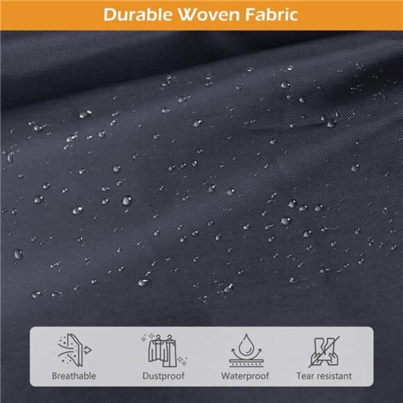 65 Inch Garment Bags 2 Pack Long Travel Dress Wedding Coat Suit Black Waterproof - Picture 6 of 7